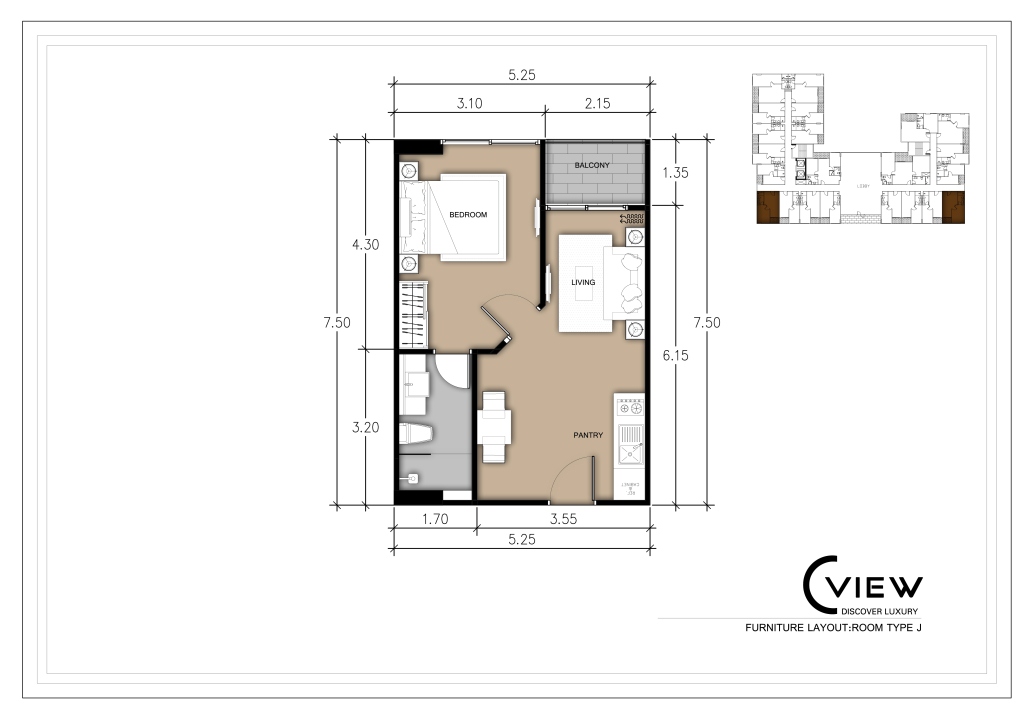 1-BEDROOM RESIDENCE Floor Plan